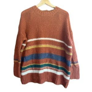 Cache Cache Wool Blend Burnt Orange Women's Sweater Medium Cabincore Winter Ski